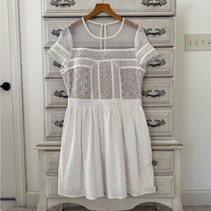 White Embroidered Linen Fairy Dress